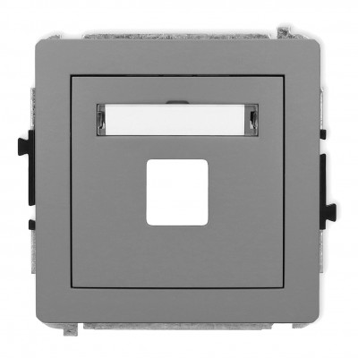 Mechanizm gniazda multimedialnego pojedynczego bez modułu (standard Keystone) Szary Mat 27DGM-1P Karlik DECO