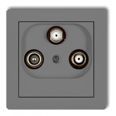 Mechanizm gniazda abonenckiego 2 wyjścia SAT + TV Szary Mat 27DGSN Karlik DECO