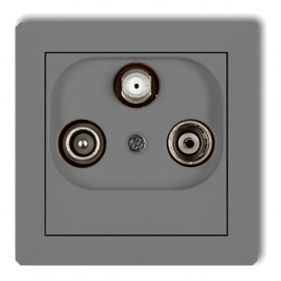 Mechanizm gniazda abonenckiego RTV-SAT przelotowego 10dB Szary Mat 27DGSP Karlik DECO