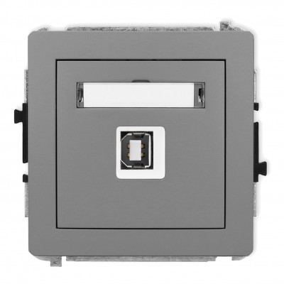 Mechanizm gniazda pojedynczego USB A-B 2.0 Szary Mat 27DGUSB-3 Karlik DECO