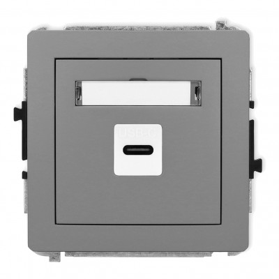 Mechanizm gniazda pojedynczego 1xUSB C-C Szary Mat 27DGUSB-7 Karlik DECO