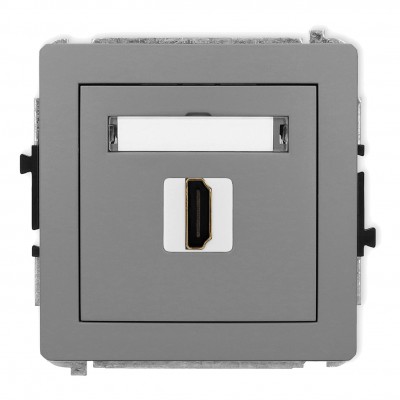 Mechanizm gniazda pojedynczego HDMI 2.0 Szary Mat 27DHDMI-3 Karlik DECO