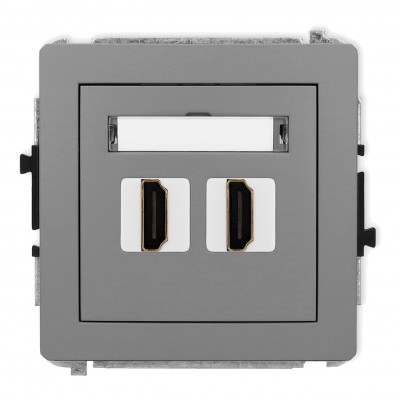 Mechanizm gniazda podwójnego HDMI 2.0 Szary Mat 27DHDMI-4 Karlik DECO