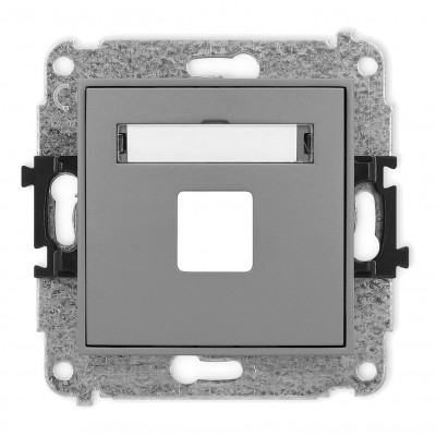 Mechanizm gniazda multimedialnego pojednczego bez modułu (standard Keystone) Szary Mat 27MGM-1P Karlik MINI