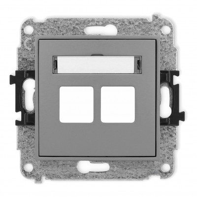 Karlik 27MGM-2P Mechanizm gniazda multimedialnego podwójnego bez modułu (standard Keystone) Szary Mat