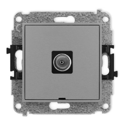 Mechanizm gniazda antenowego pojedynczego TV, bez pola opisowego Szary Mat 27MGTVBO-1 Karlik MINI