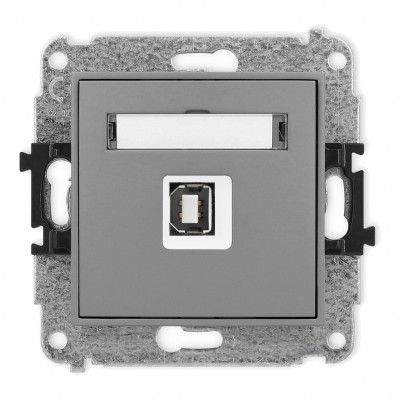 Mechanizm gniazda pojedynczego USB A-B 2.0 Szary Mat 27MGUSB-3 Karlik MINI