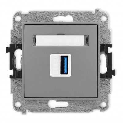 Mechamizm gniazda pojedynczego USB A-A 3.0 Szary Mat 27MGUSB-5 Karlik MINI