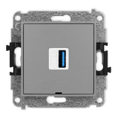 Mechamizm gniazda pojedynczego USB A-A 3.0, bez pola opisowego Szary Mat 27MGUSBBO-5 Karlik MINI