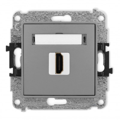 Mechanizm gniazda pojedynczego HDMI 2.0 Szary Mat 27MHDMI-3 Karlik MINI