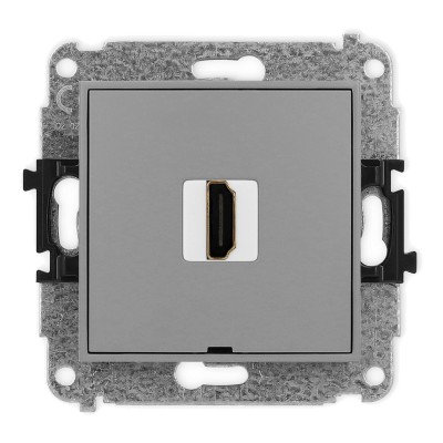 Mechanizm gniazda pojedynczego HDMI 2.0, bez pola opisowego Szary Mat 27MHDMIBO-3 Karlik MINI