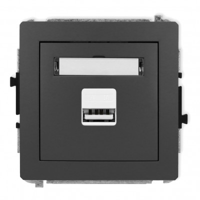 Mechanizm ładowarki USB pojedynczej USB A, 5W max., 5V, 1A Grafitowy Mat 28DCUSB-1 Karlik DECO