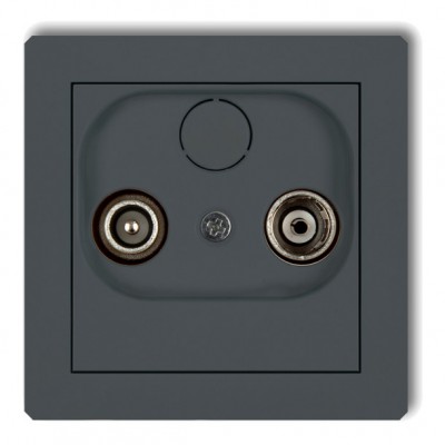 Mechanizm gniazda abonenckiego RTV końcowego 2dB Grafitowy Mat 28DG2K Karlik DECO