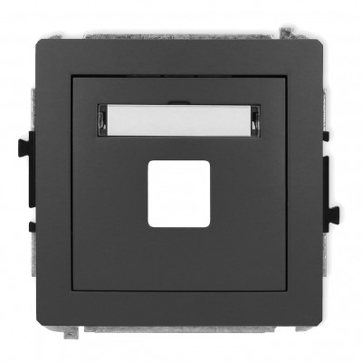 Mechanizm gniazda multimedialnego pojedynczego bez modułu (standard Keystone) Grafitowy Mat 28DGM-1P Karlik DECO