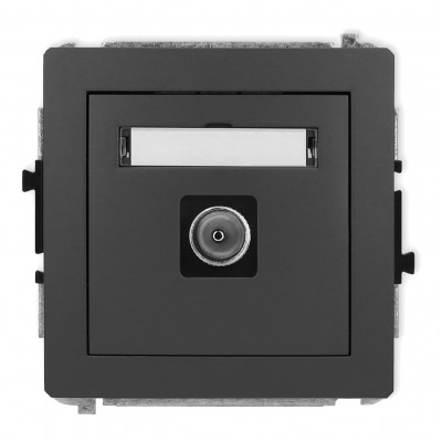 Mechanizm gniazda antenowego pojedynczego TV Grafitowy Mat 28DGTV-1 Karlik DECO