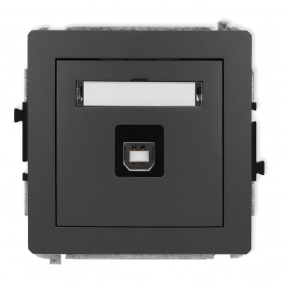 Mechanizm gniazda pojedynczego USB A-B 2.0 Grafitowy Mat 28DGUSB-3 Karlik DECO
