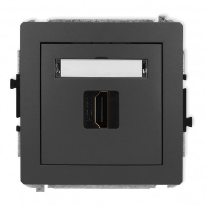 Mechanizm gniazda pojedynczego HDMI 2.0 Grafitowy Mat 28DHDMI-3 Karlik DECO