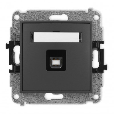 Mechanizm gniazda pojedynczego USB A-B 2.0 Grafitowy Mat 28MGUSB-3 Karlik MINI