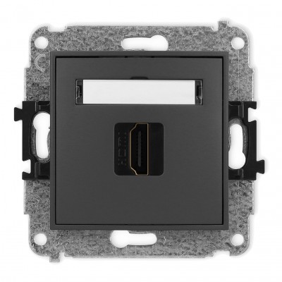 Mechanizm gniazda pojedynczego HDMI 2.0 Grafitowy Mat 28MHDMI-3 Karlik MINI