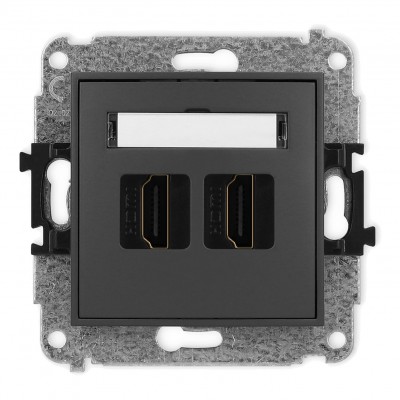 Mechanizm gniazda podwójnego HDMI 2.0 Grafitowy Mat 28MHDMI-4 Karlik MINI