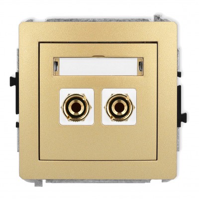 Mechanizm gniazda głośnikowego pojedynczego (typu banan - czerwony i czarny, pozłacany, 4 mm2, do lutowania) Złoty 29DGG-3 Karlik DECO