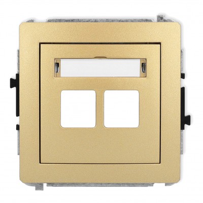 Mechanizm gniazda multimedialnego podwójnego bez modułu (standard Keystone) Złoty 29DGM-2P Karlik DECO