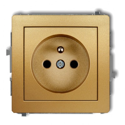 Mechanizm gniazda pojedynczego z uziemieniem 2P+Z (przesłony torów prądowych) Złoty 29DGP-1zp Karlik DECO