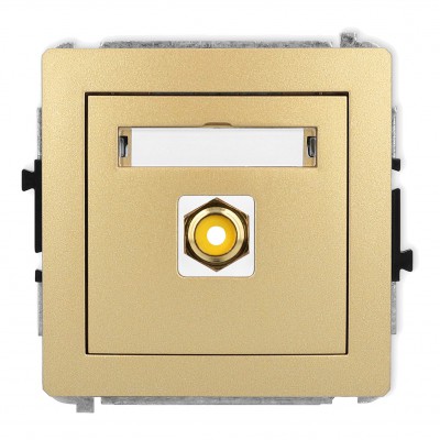 Mechanizm gniazda pojedynczego RCA (typu cinch - żółty, pozłacany) Złoty 29DGRCA-1 Karlik DECO