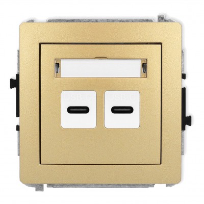 Mechanizm gniazda podwójnego 2xUSB C-C Złoty 29DGUSB-8 Karlik DECO