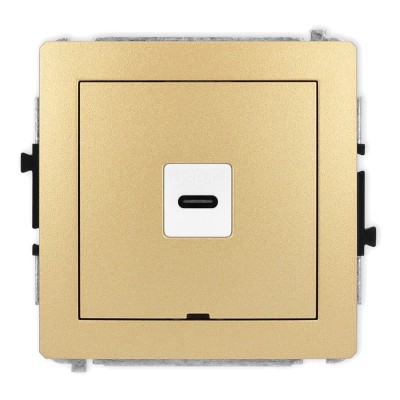 Mechanizm gniazda pojedynczego 1xUSB C-C, bez pola opisowego Złoty 29DGUSBBO-7 Karlik DECO