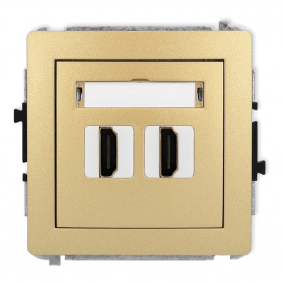 Mechanizm gniazda podwójnego HDMI 2.0 Złoty 29DHDMI-4 Karlik DECO