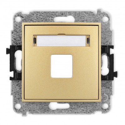 Karlik 29MGM-1P Mechanizm gniazda multimedialnego pojednczego bez modułu (standard Keystone) Złoty