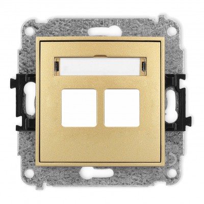 Karlik 29MGM-2P Mechanizm gniazda multimedialnego podwójnego bez modułu (standard Keystone) Złoty