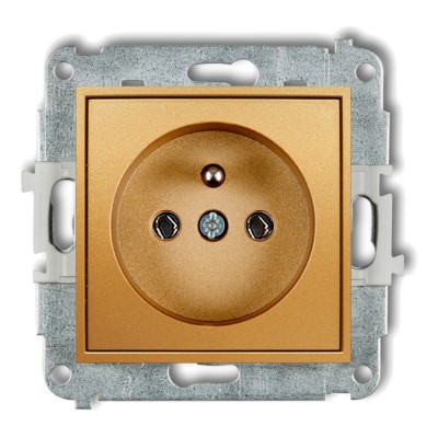 Mechanizm gniazda pojedynczego z uziemieniem 2P+Z (bez przesłon torów prądowych) Złoty 29MGP-1z Karlik MINI