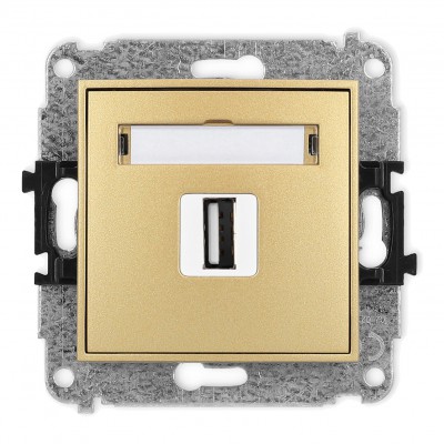 Mechanizm gniazda pojedynczego USB A-A 2.0 Złoty 29MGUSB-1 Karlik MINI