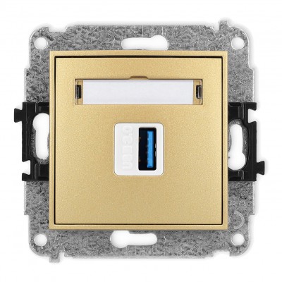 Mechamizm gniazda pojedynczego USB A-A 3.0 Złoty 29MGUSB-5 Karlik MINI