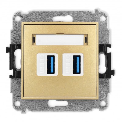 Mechanizm gniazda podwójnego 2xUSB A-A 3.0 Złoty 29MGUSB-6 Karlik MINI