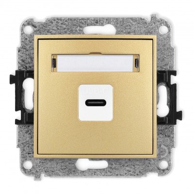 Mechanizm gniazda pojedynczego 1xUSB C-C Złoty 29MGUSB-7 Karlik MINI