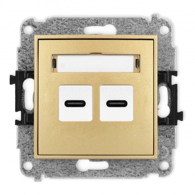 Mechanizm gniazda podwójnego 2xUSB C-C Złoty 29MGUSB-8 Karlik MINI