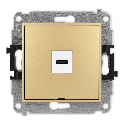 Mechanizm gniazda pojedynczego 1xUSB C-C, bez pola opisowego Złoty 29MGUSBBO-7 Karlik MINI