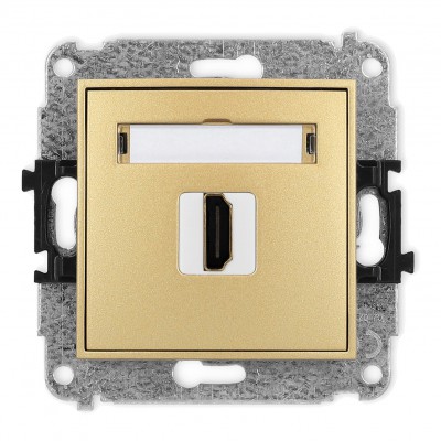 Mechanizm gniazda pojedynczego HDMI 2.0 Złoty 29MHDMI-3 Karlik MINI