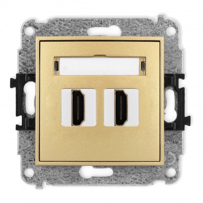Mechanizm gniazda podwójnego HDMI 2.0 Złoty 29MHDMI-4 Karlik MINI