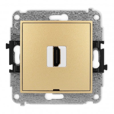 Mechanizm gniazda pojedynczego HDMI 2.0, bez pola opisowego Złoty 29MHDMIBO-3 Karlik MINI