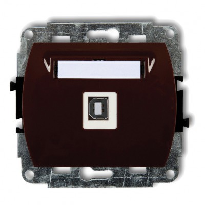 Mechanizm gniazda pojedynczego USB A-B 2.0 Brązowy 4GUSB-3 Karlik TREND