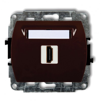Mechanizm gniazda pojedynczego HDMI 2.0 Brązowy 4HDMI-1 Karlik TREND