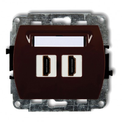 Mechanizm gniazda podwójnego HDMI 2.0 Brązowy 4HDMI-2 Karlik TREND