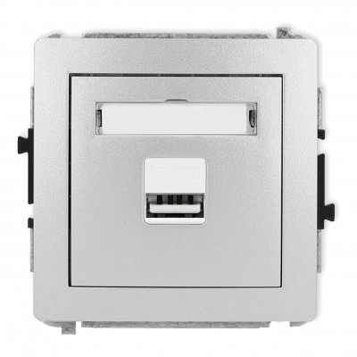 Mechanizm ładowarki USB pojedynczej USB A, 5W max., 5V, 1A Srebrny Metalik 7DCUSB-1 Karlik DECO