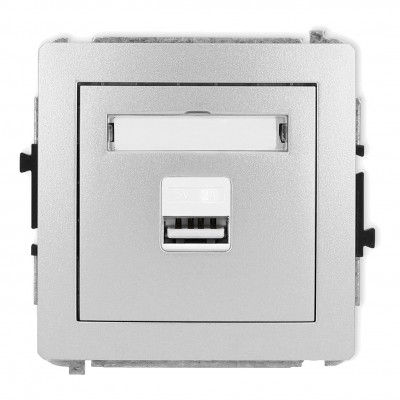 Mechanizm ładowarki USB pojedynczej USB A, 10W max., 5V, 2A Srebrny Metalik 7DCUSB-3 Karlik DECO