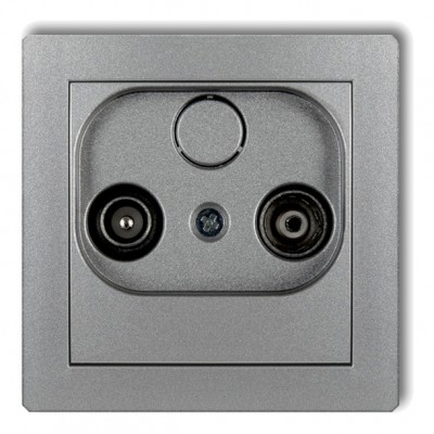Mechanizm gniazda abonenckiego RTV przelotowego 15dB Srebrny Metalik 7DG15P Karlik DECO
