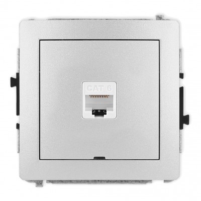 Mechanizm gniazda komputerowego pojedynczego 1xRJ45, kat. 6, 8-stykowy, bez pola opisowego Srebrny Metalik 7DGKBO-3 Karlik DECO
